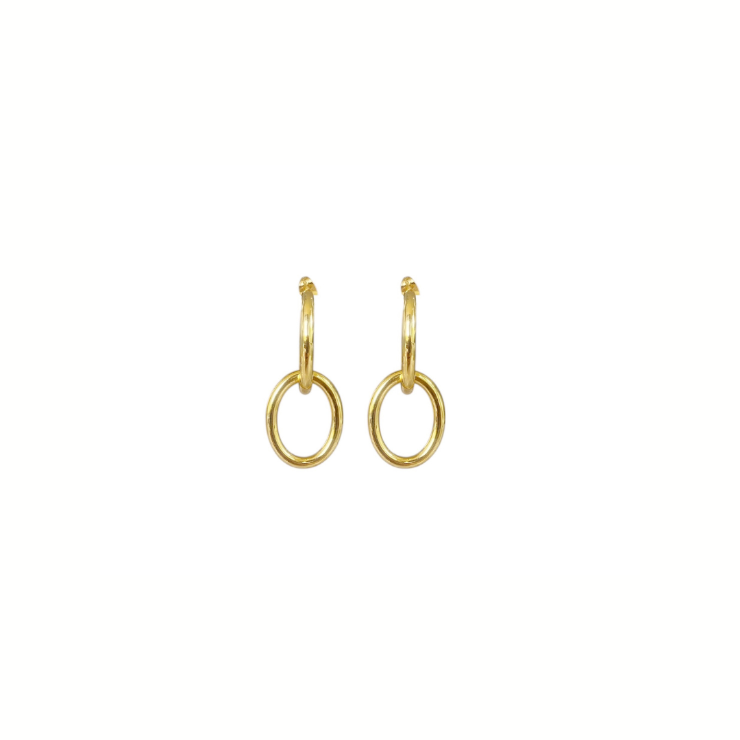 Aretes Eslabón Oval Doble