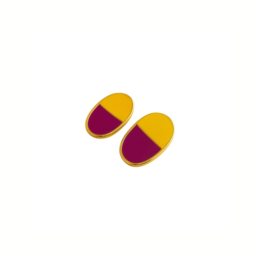 Aretes Medio Oval con Piedra