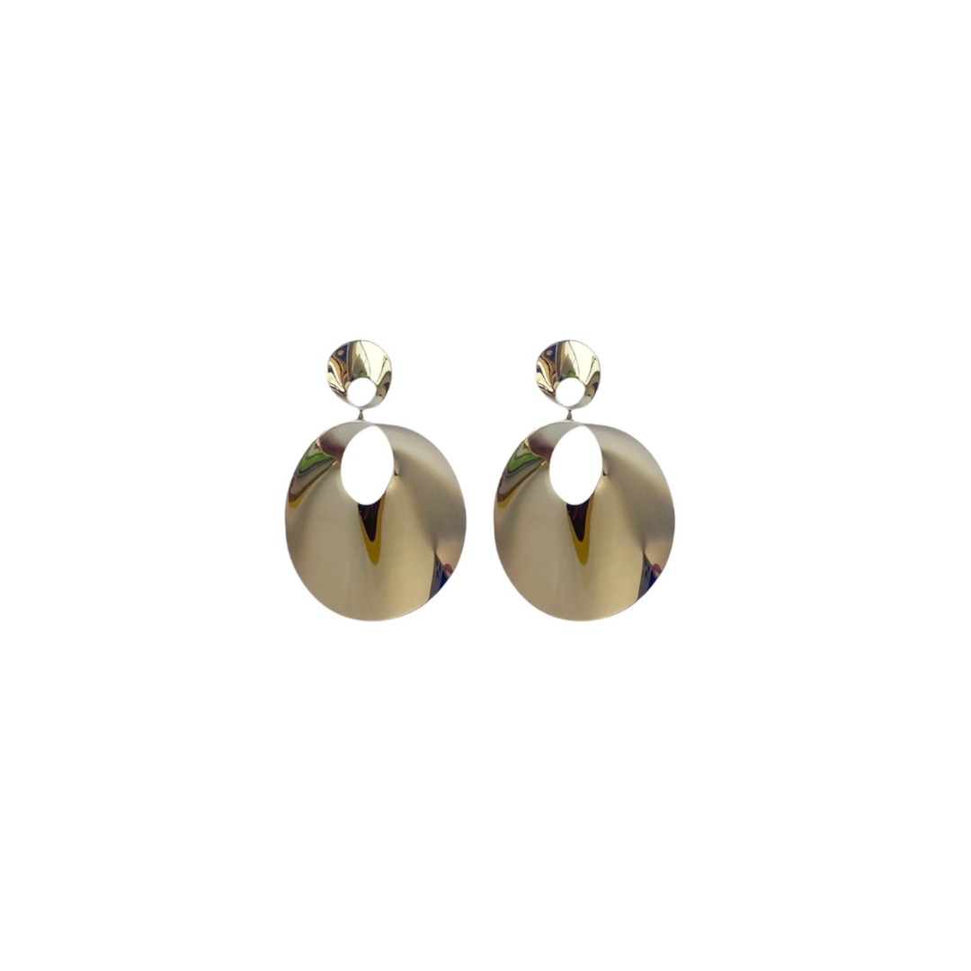 Aretes Círculo Doblado Doble