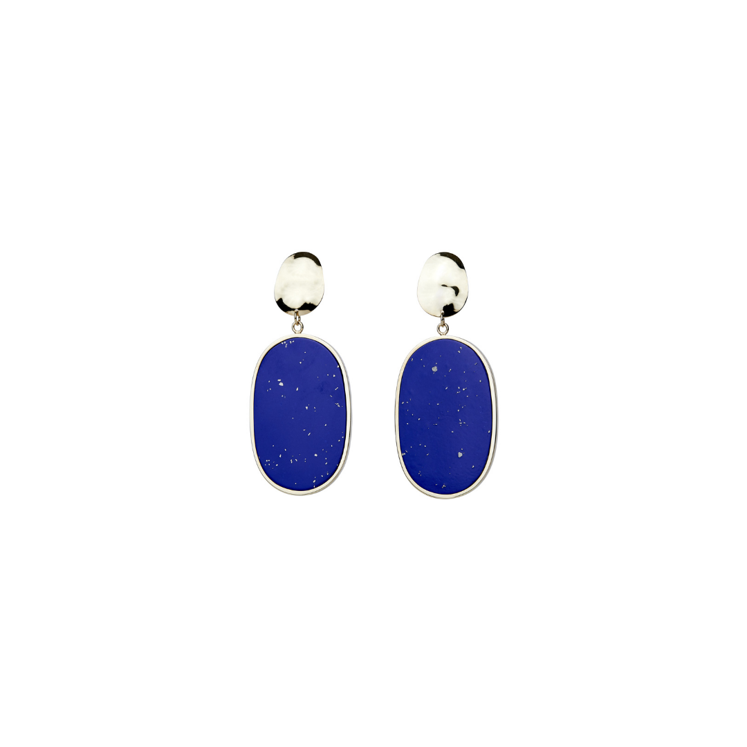 Aretes Oval Doble con Piedra